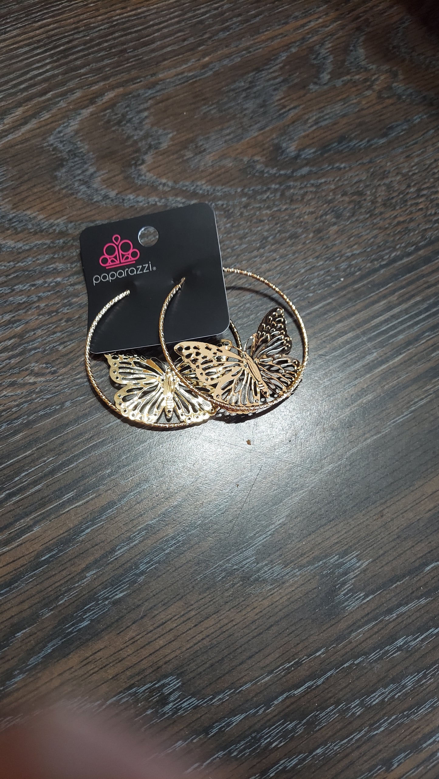 Butterly Hoop Earrings-Gold