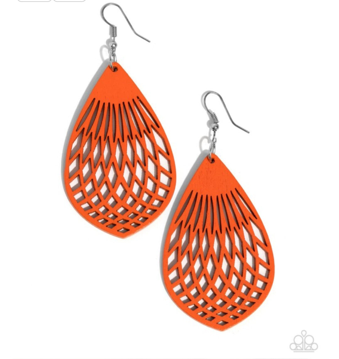 Caribbean Coral- Orange Earrings