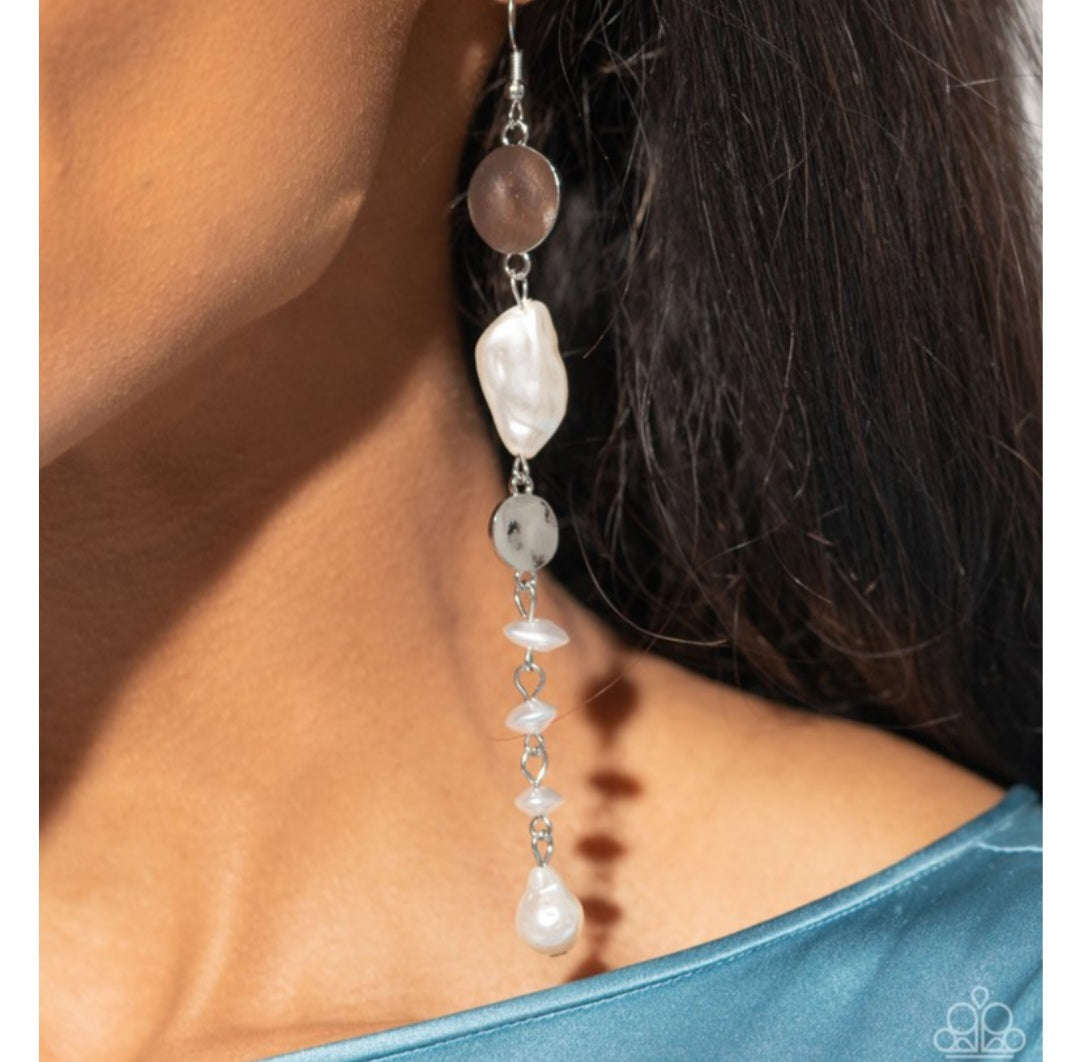 Cosmopolitan Chic- White Earrings