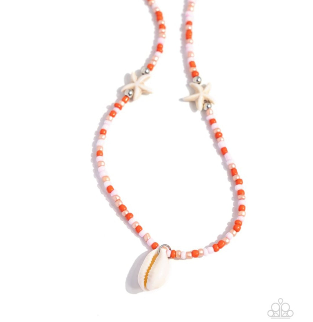 Beachside Beauty- Orange Necklace