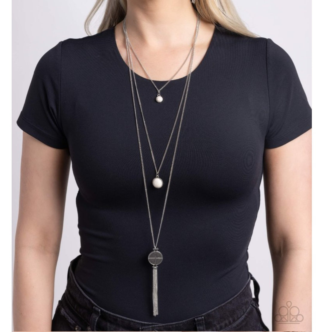 Life is a Voyage- White Necklace