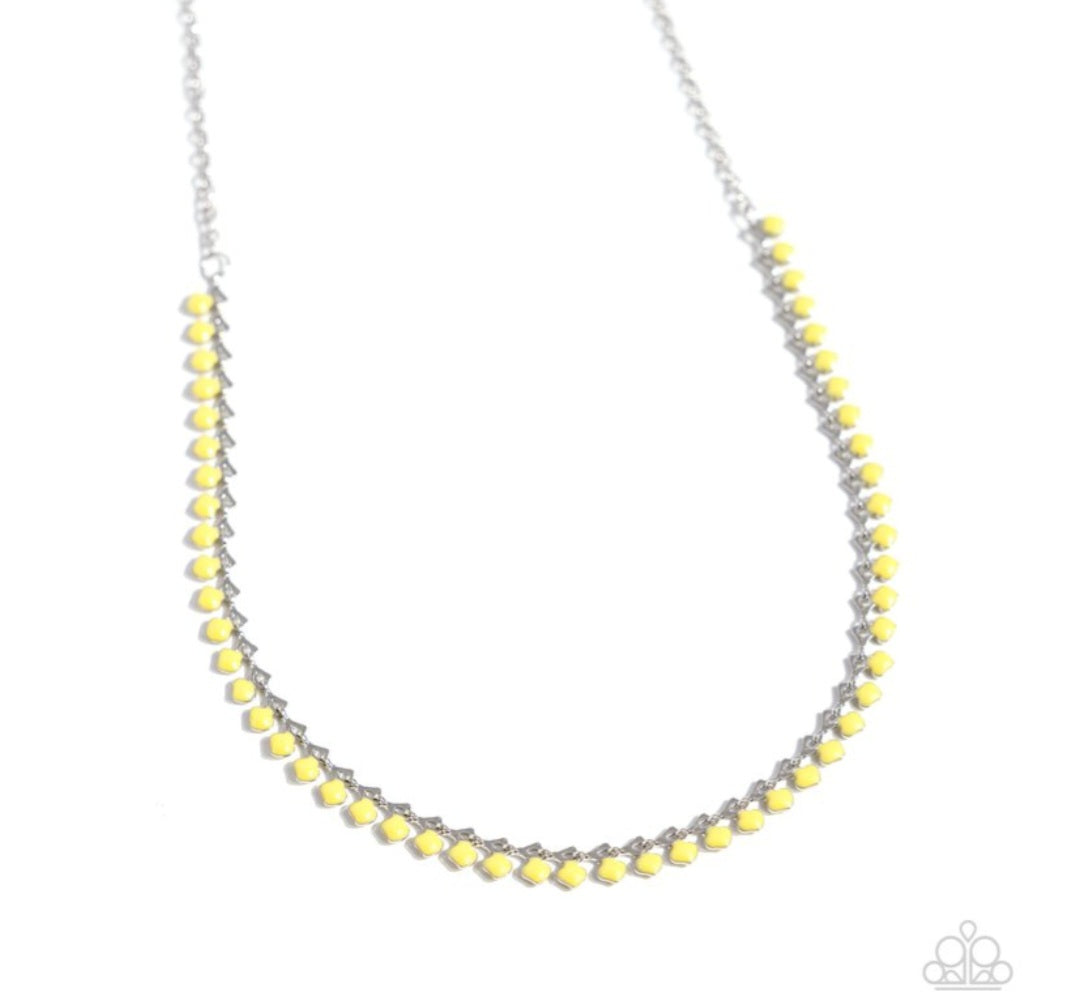 Colored Cadence- Yellow Necklace