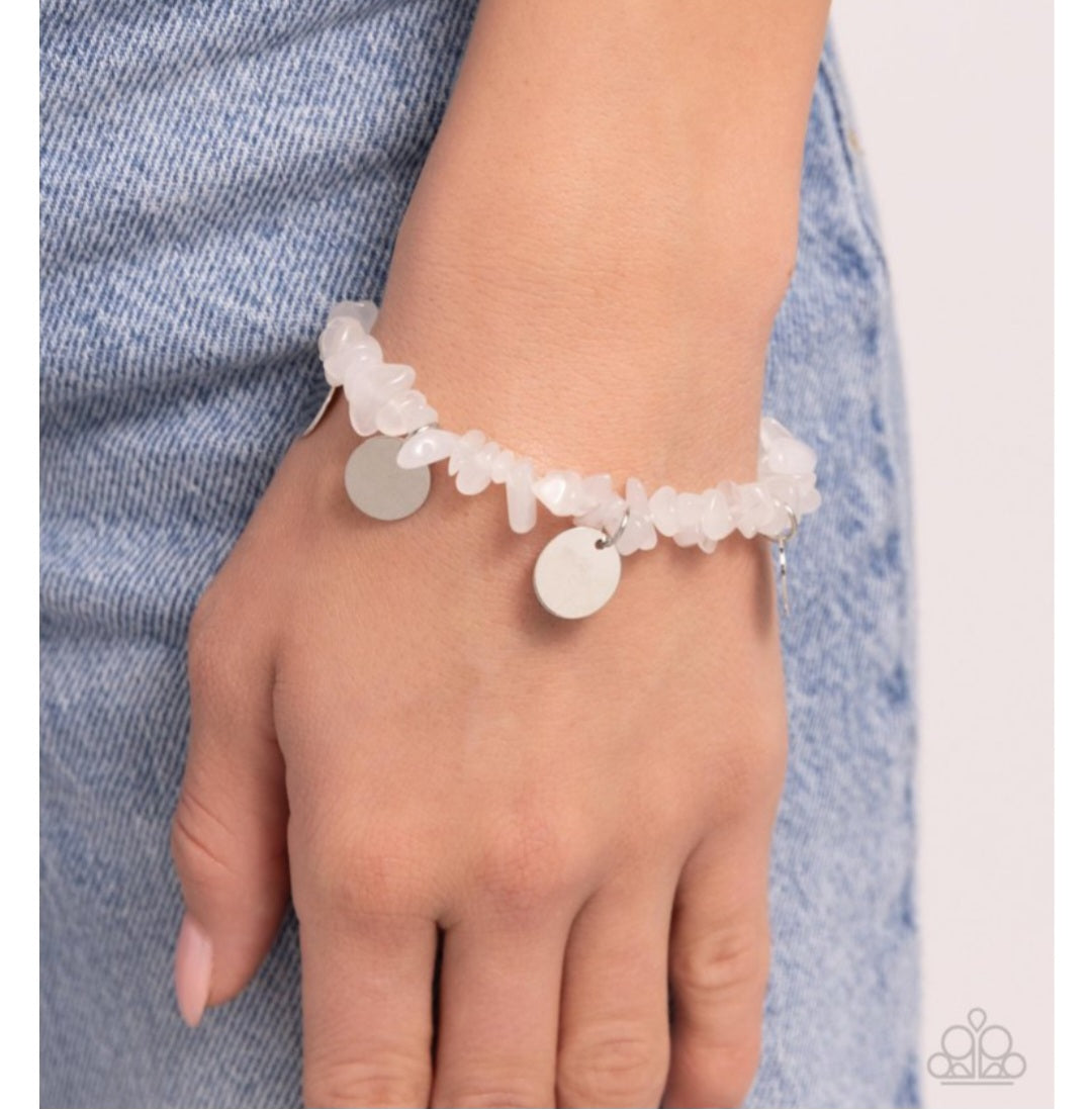 Grounded Grandeur- White Bracelet