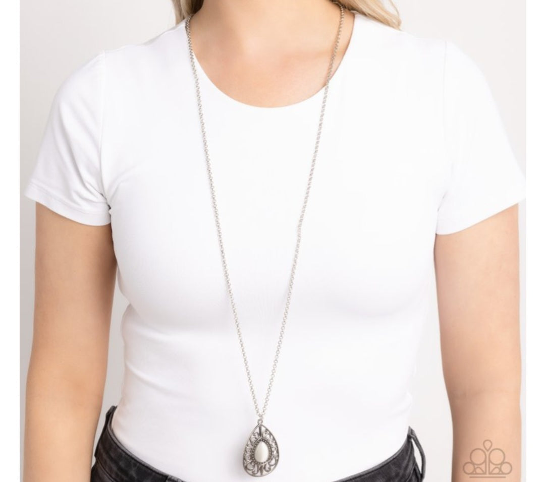 Modern Majesty- White Necklace