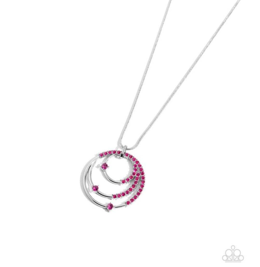 Eliptic Ellegance- Pink Necklace