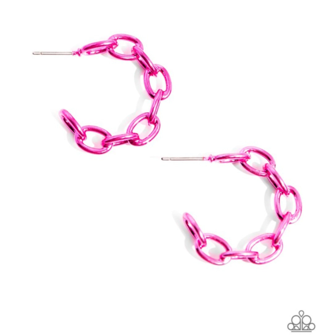 Colorful Cameo- Pink Earrings