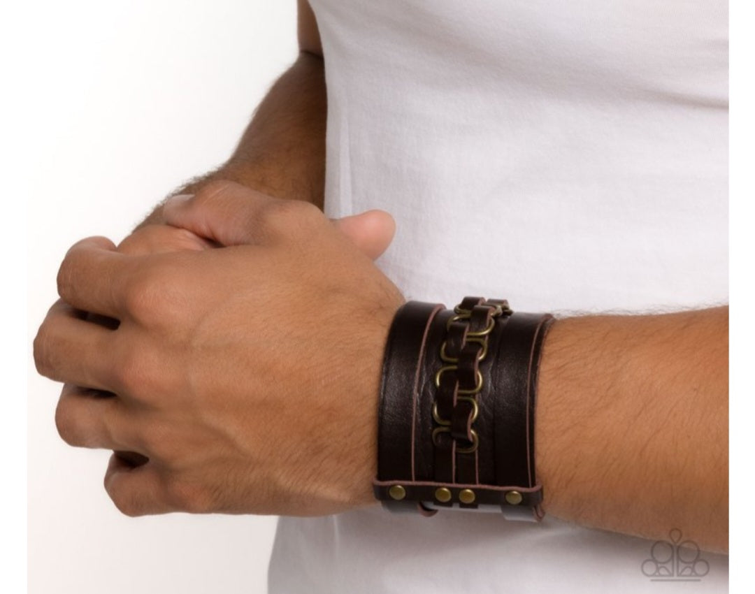 Rocker Attitude- Brass Unisex Bracelet
