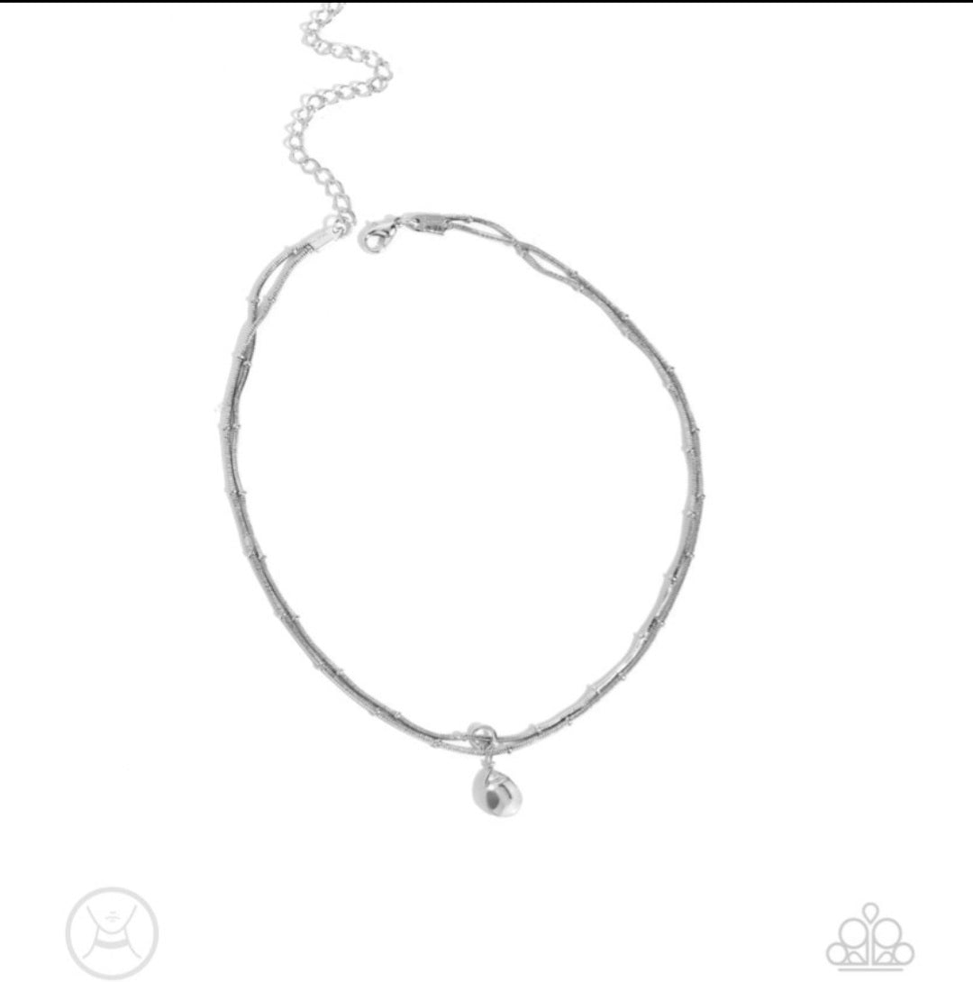 Teeming Teardrop- Silver Necklace