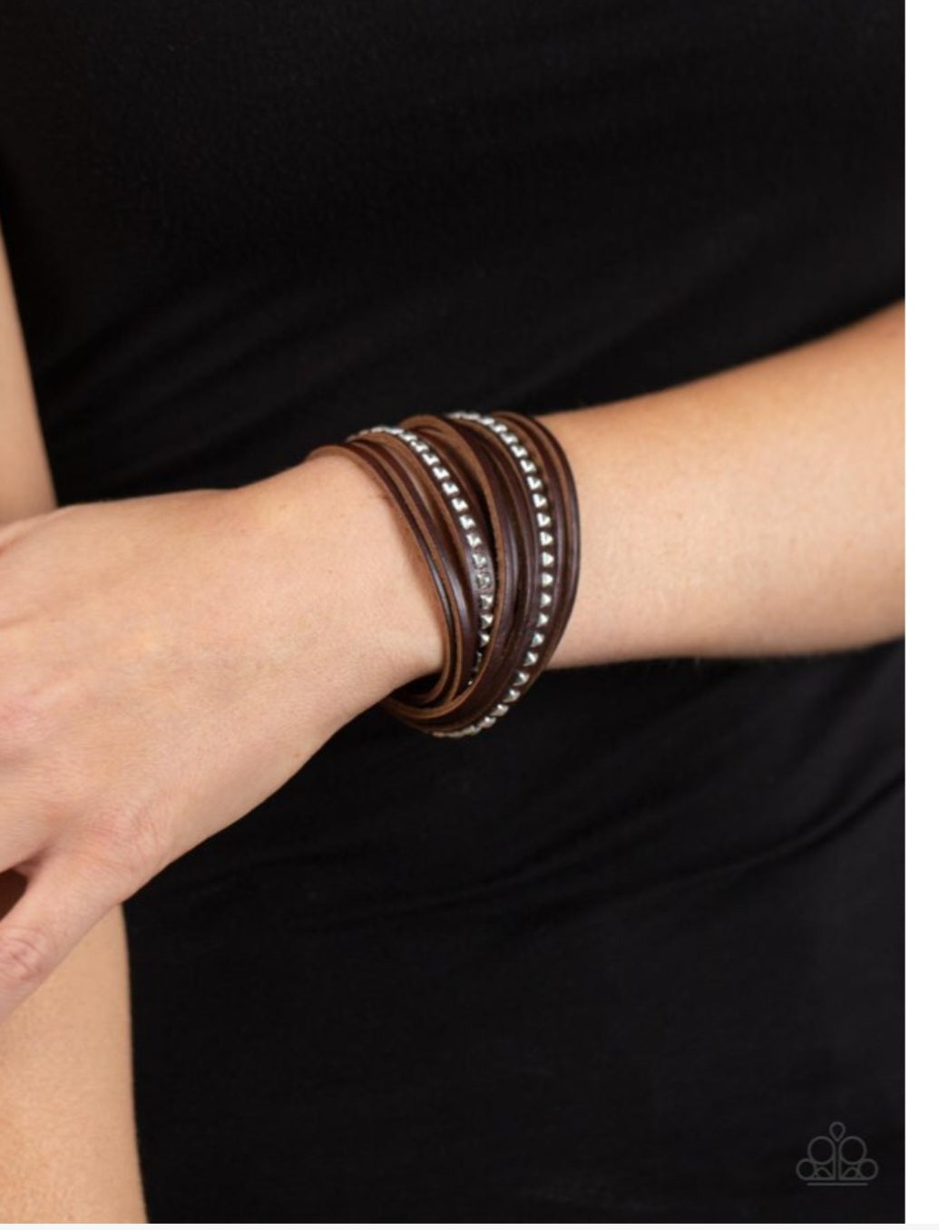 Studded Sensation- Brown Unisex Bracelet