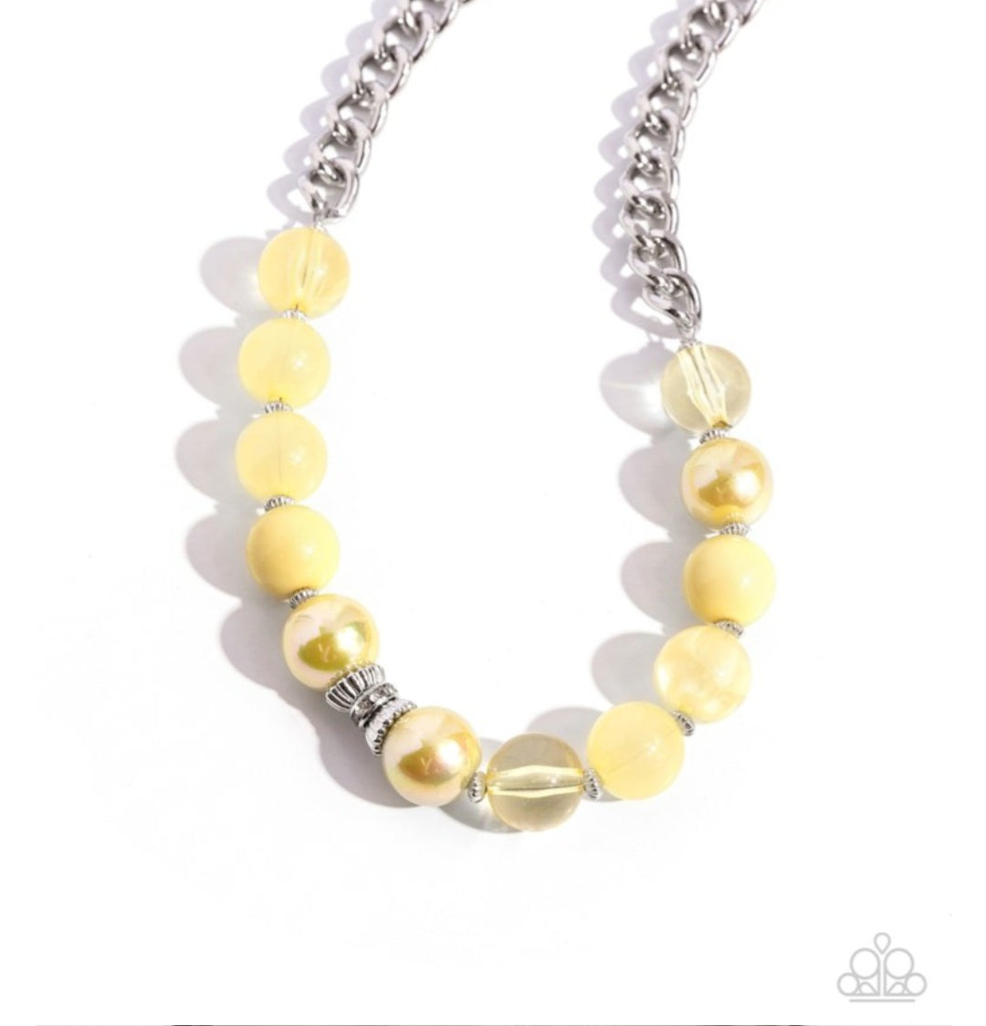 Opulent Opacities- Yellow Necklace
