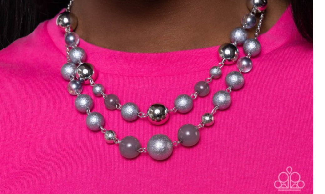 Beaded Benefit- Silver Necklace