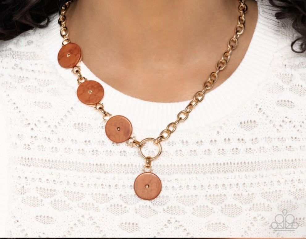 Savory Stone- Brown Necklace