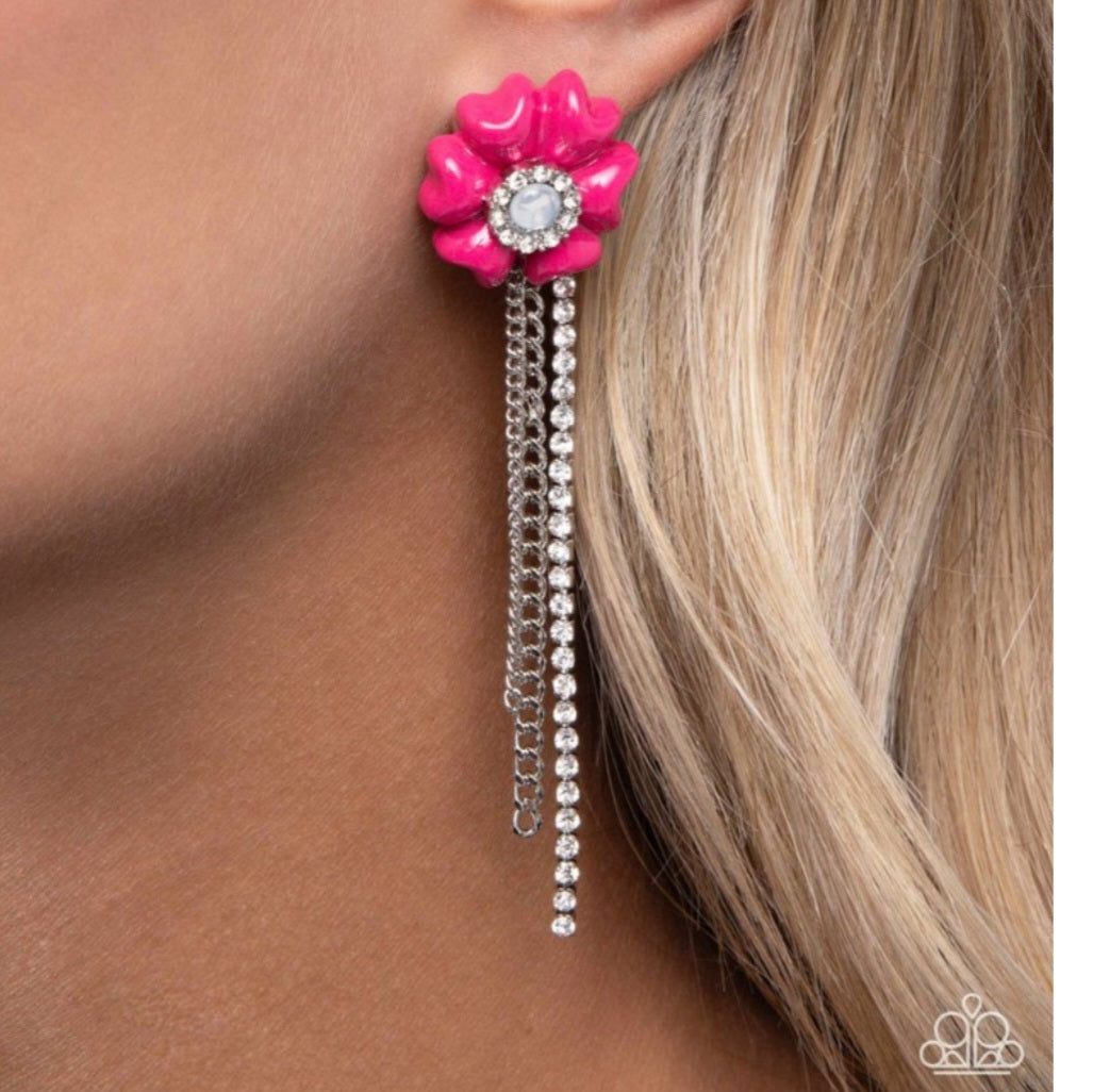 Floral Fuel- Pink Earrings