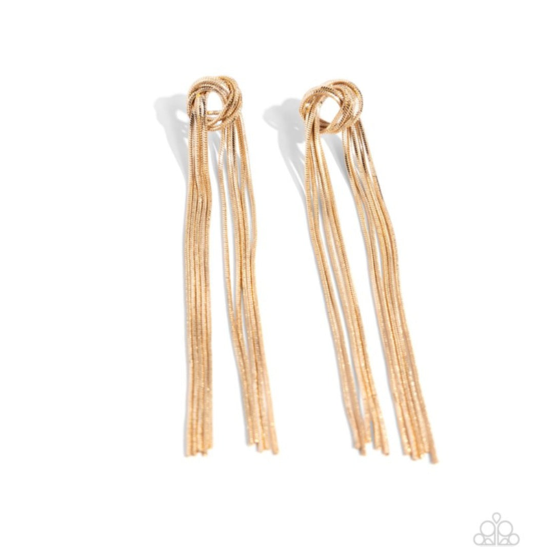 All Strands on Deck-Gold Earrings