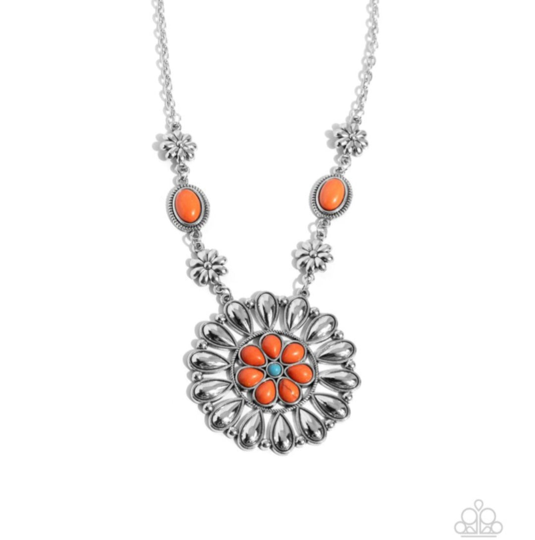 Ornate Opinion - Orange Necklace