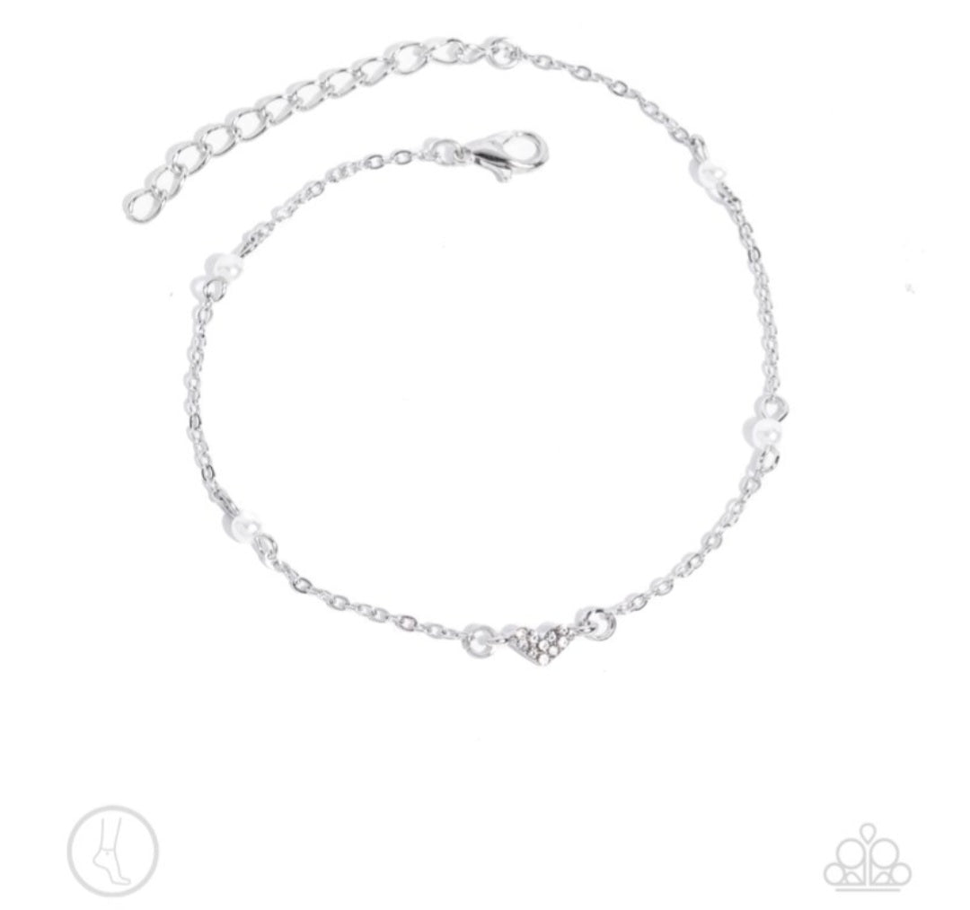 Ladylike Loop Anklet- White