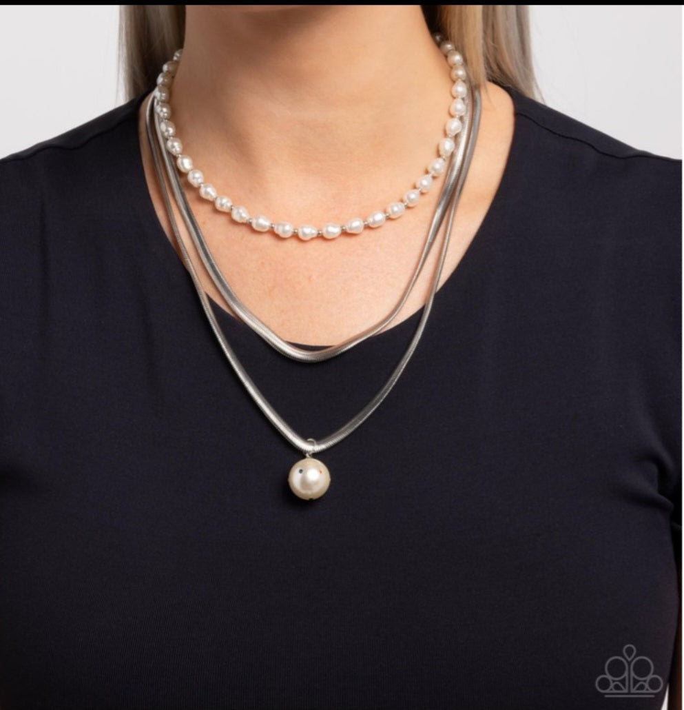 Flourishing Finale- White Necklace