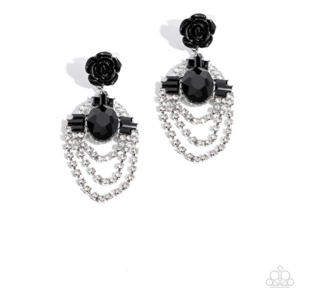 Rosy Rave- Black Earrings