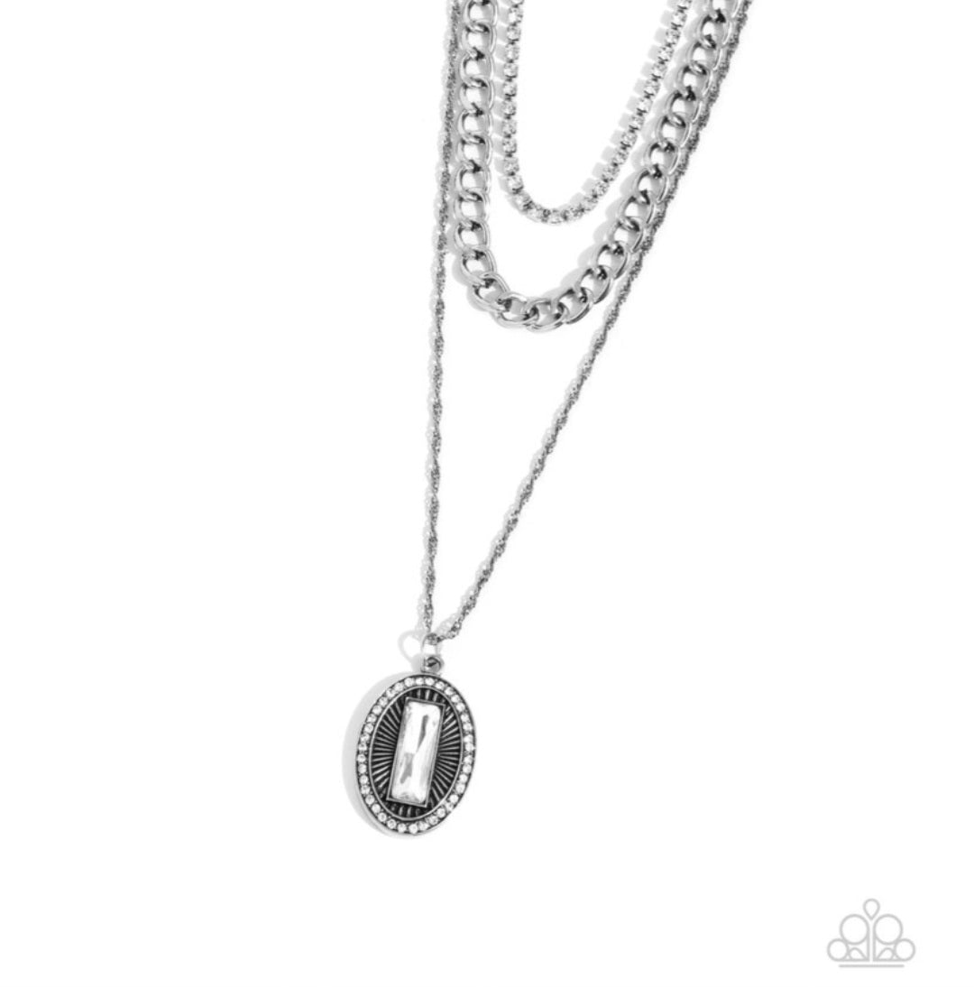 Edgy Empire- White Necklace