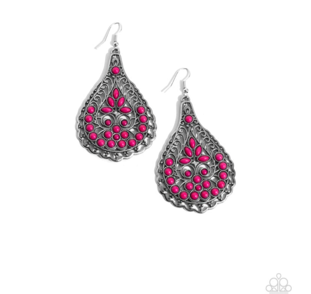 Botanical Beauty- Pink Earrings