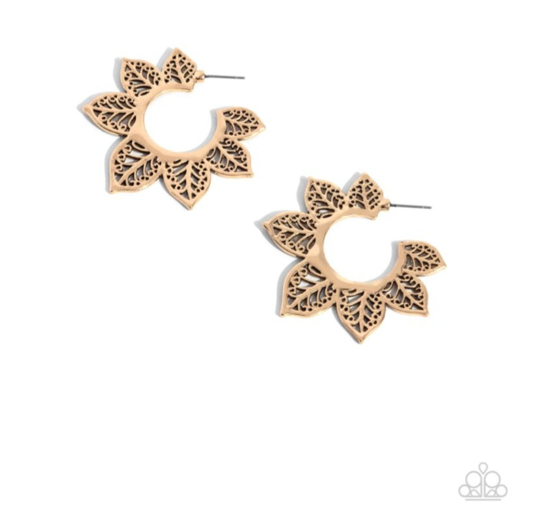 Tangled Tapestry- Gold Earrings