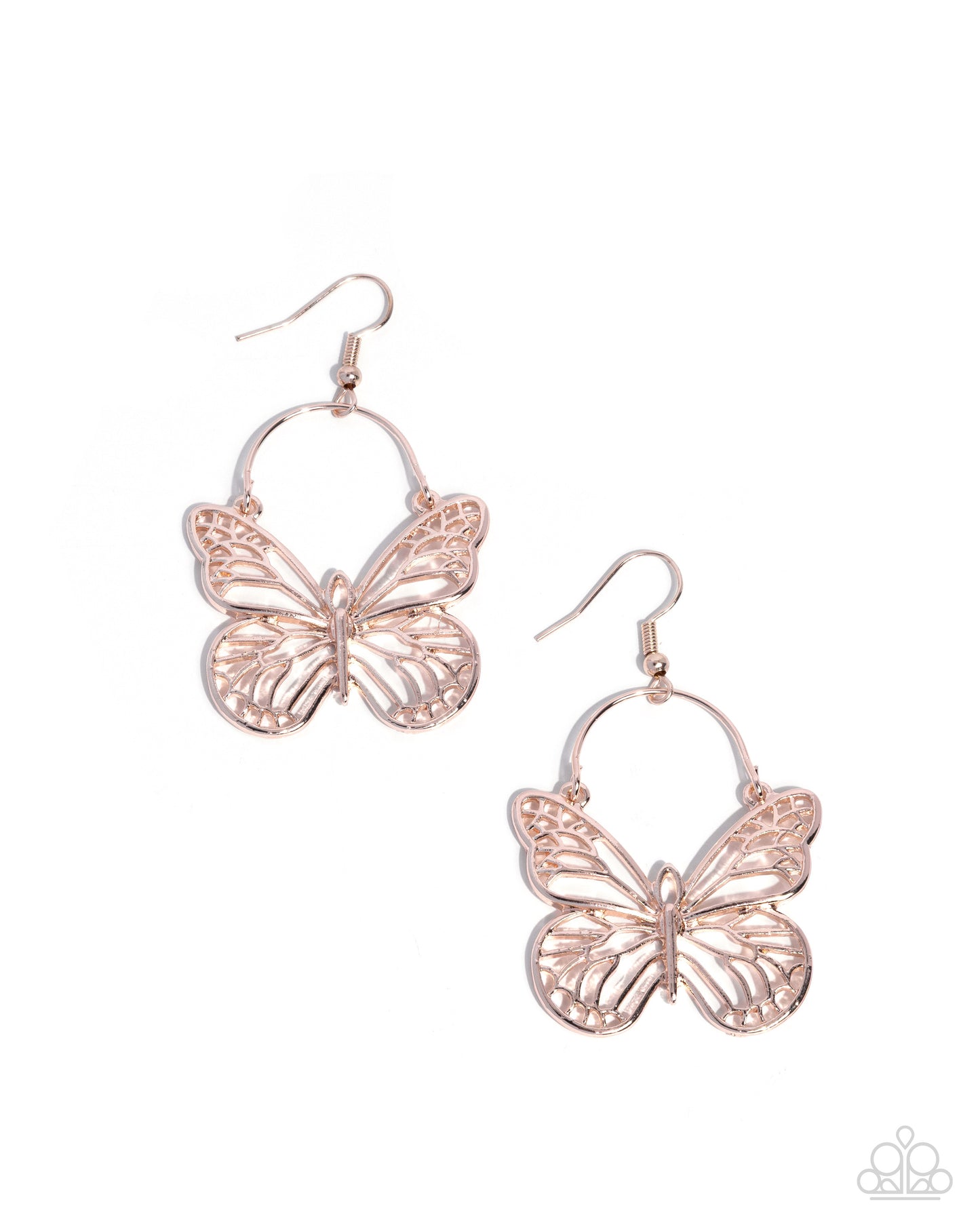 Aerial Arrival- Rose Gold Butterfly Earrings