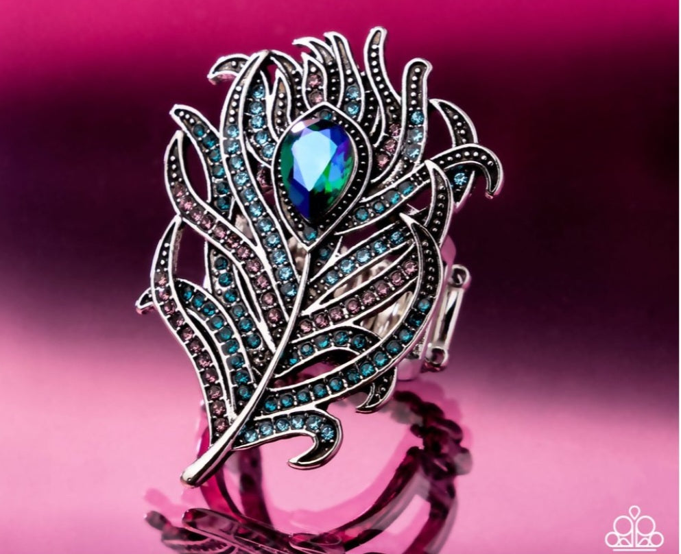 Polished Peacock- Blue Ring