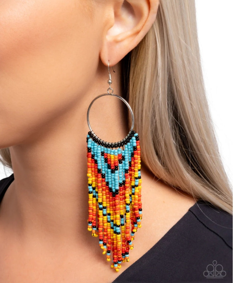 Waving the Banner- Multi Earrings