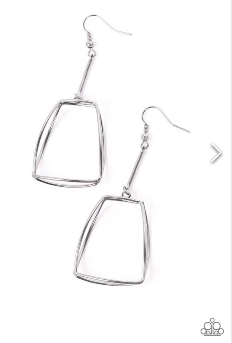 Trapezoidal Transcendence- Silver Earrings