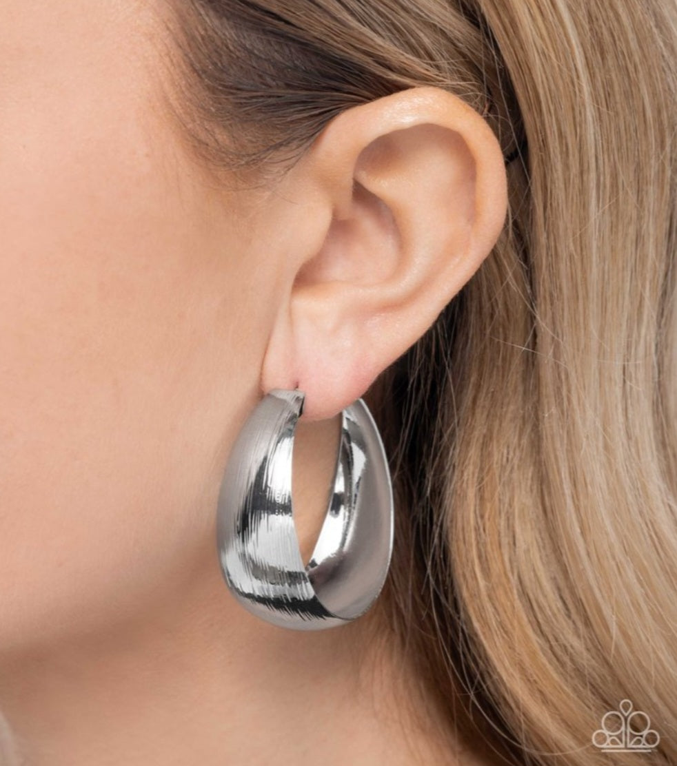 Subtle Sheen- Silver Earrings