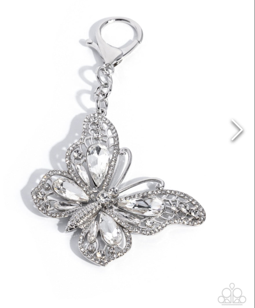 Aerial Audit- Butterfly Bag charm-Silver