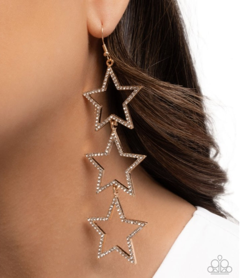 Star-Crossed Success- Gold Earrings