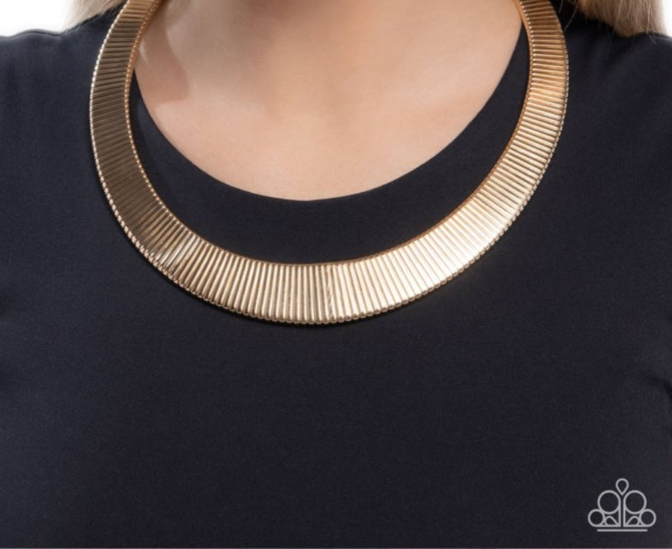 Fringe Formal-Gold Necklace