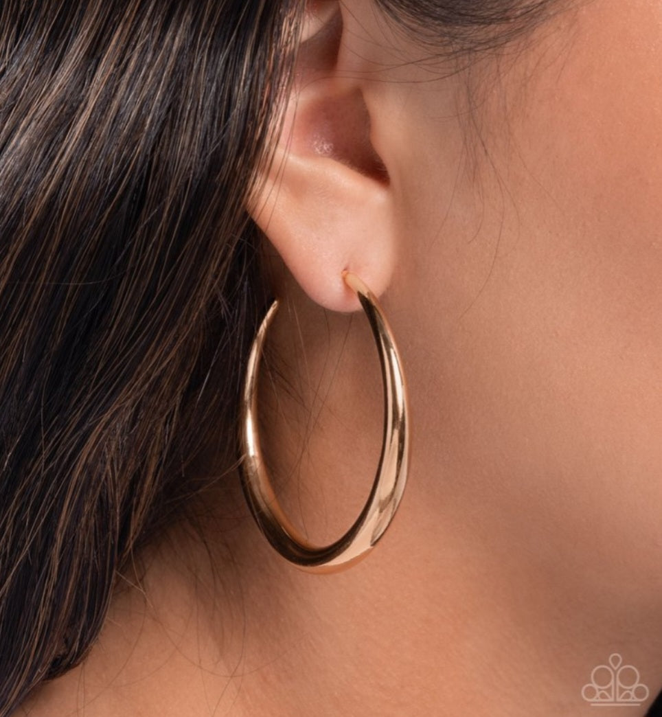Sleek Selvage -Gold Earrings
