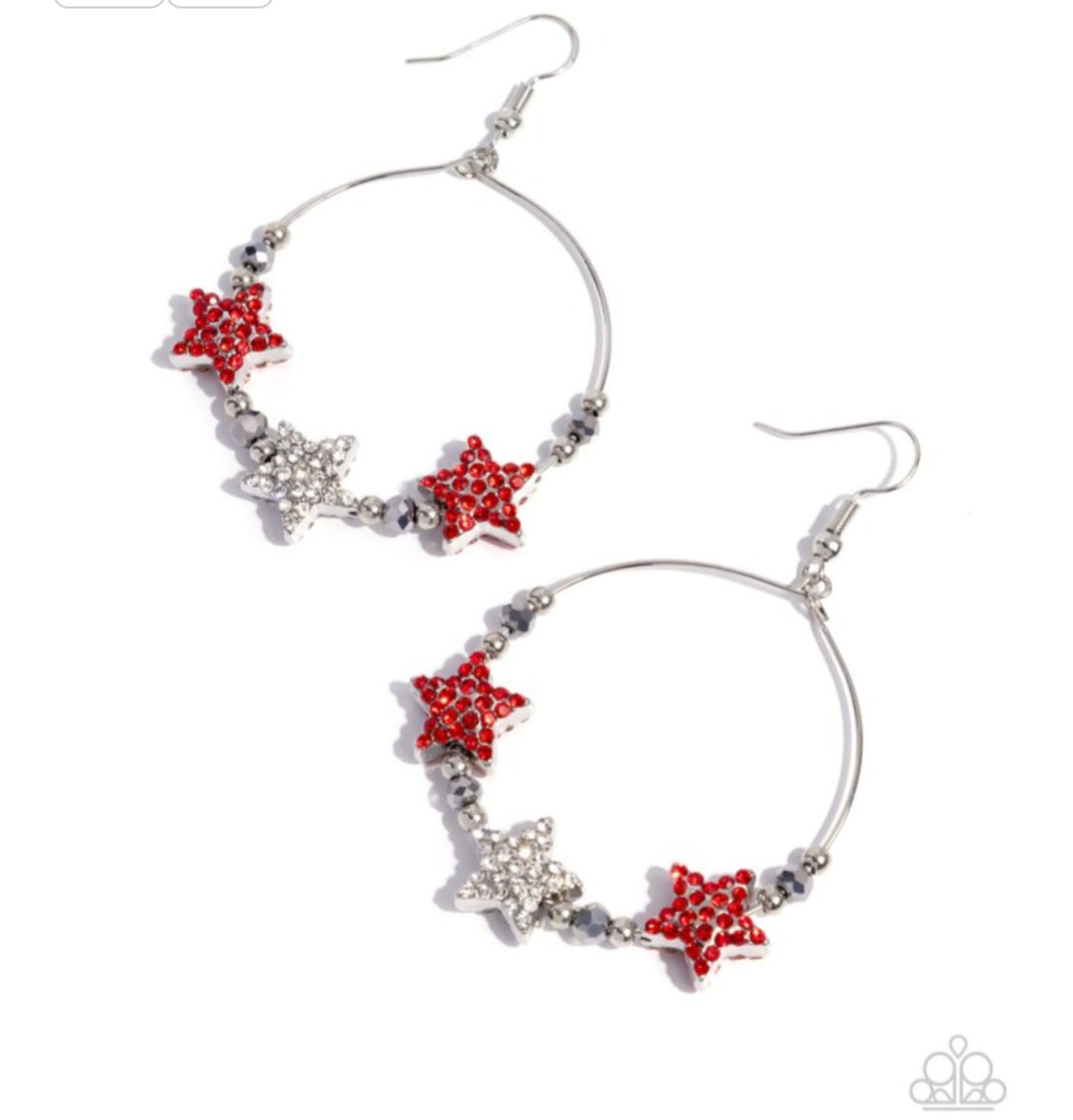 Country Countdown -Red Earrings