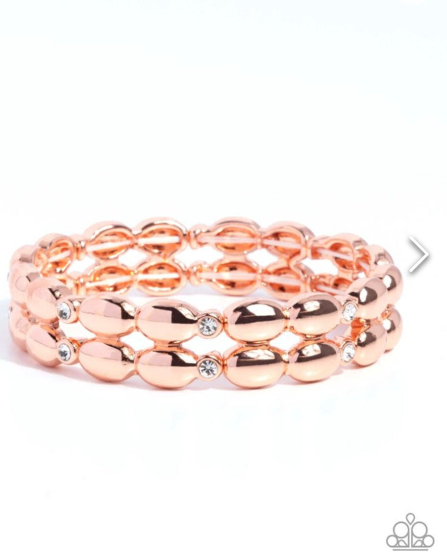 Stacked Statement- Copper Bracelet