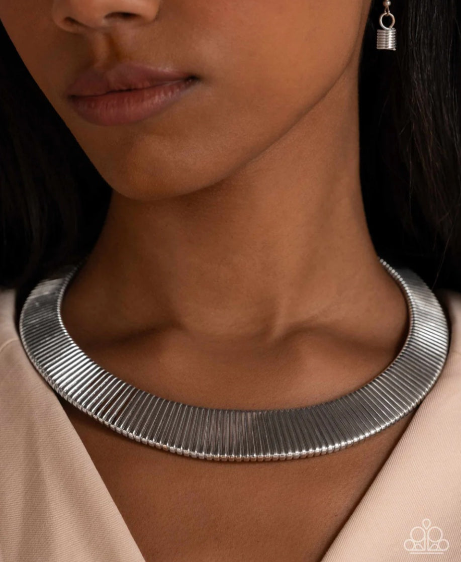 Fringe Formal- Silver Necklace