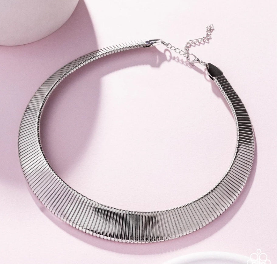 Fringe Formal- Silver Necklace