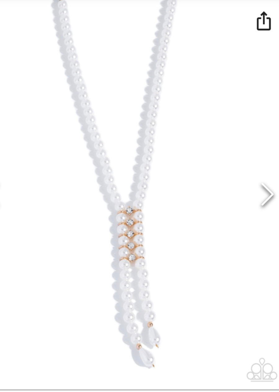Paid in Pearls- Gold Pearl Necklace & Bracelet set