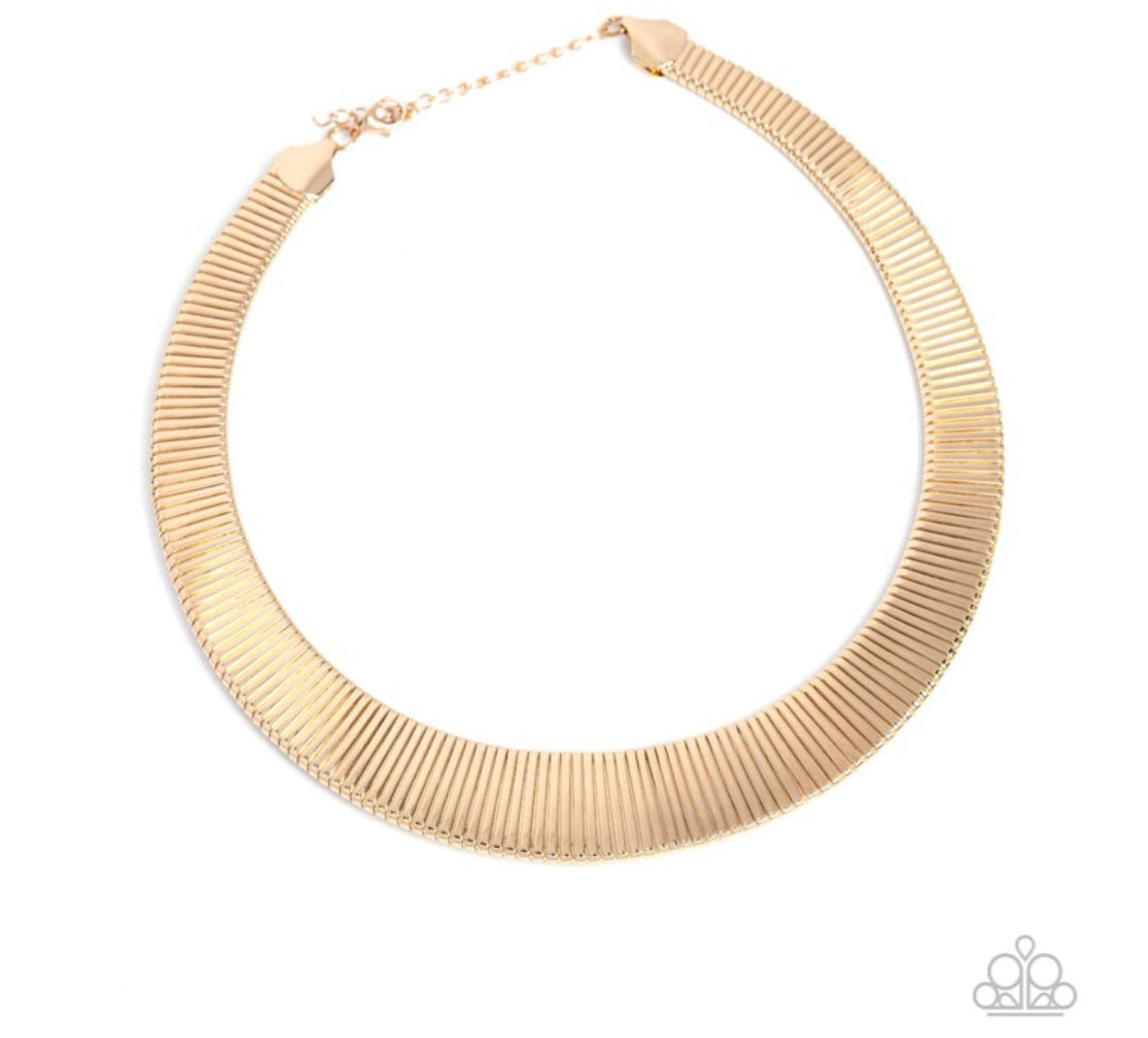 Fringe Formal-Gold Necklace