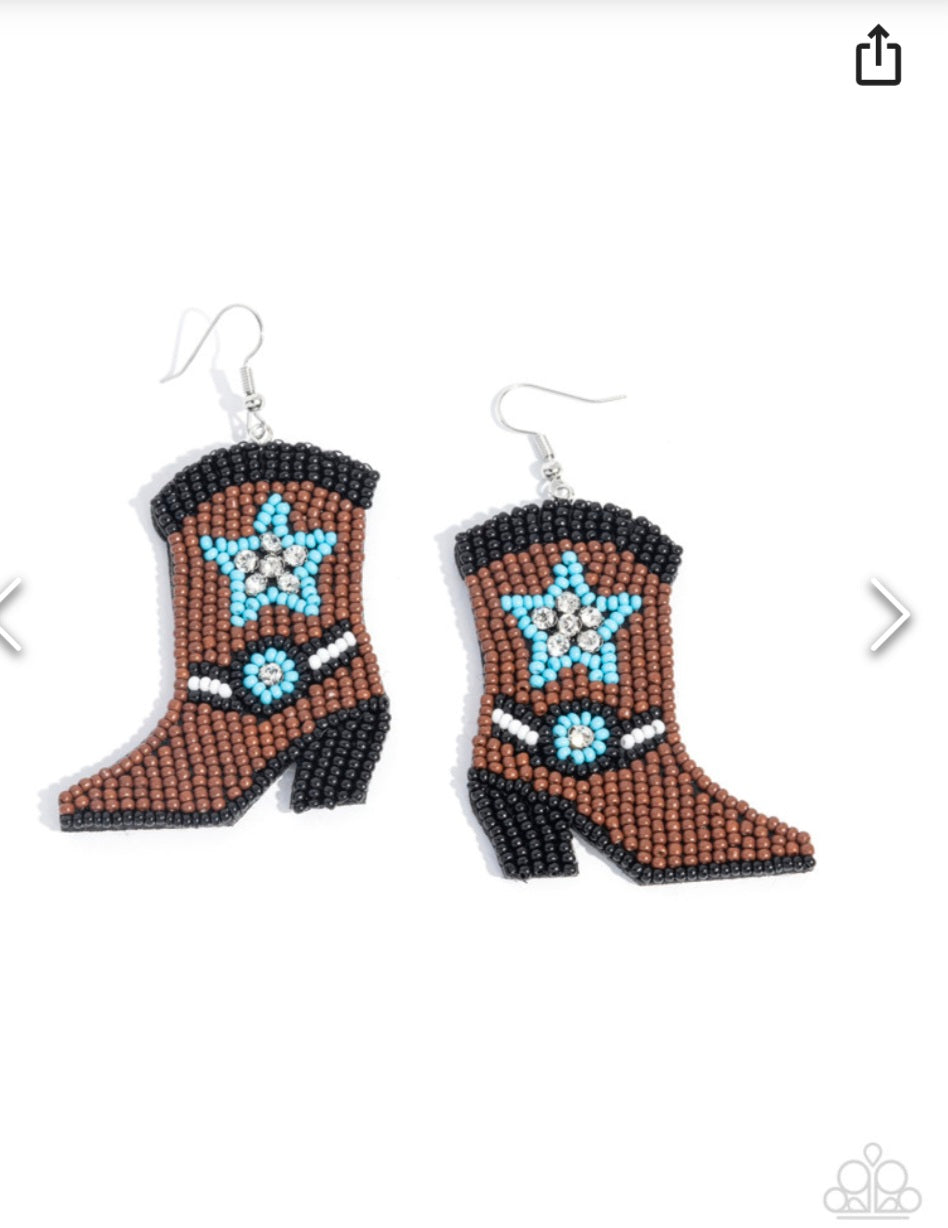 Beaded Boot - Multi Earrings