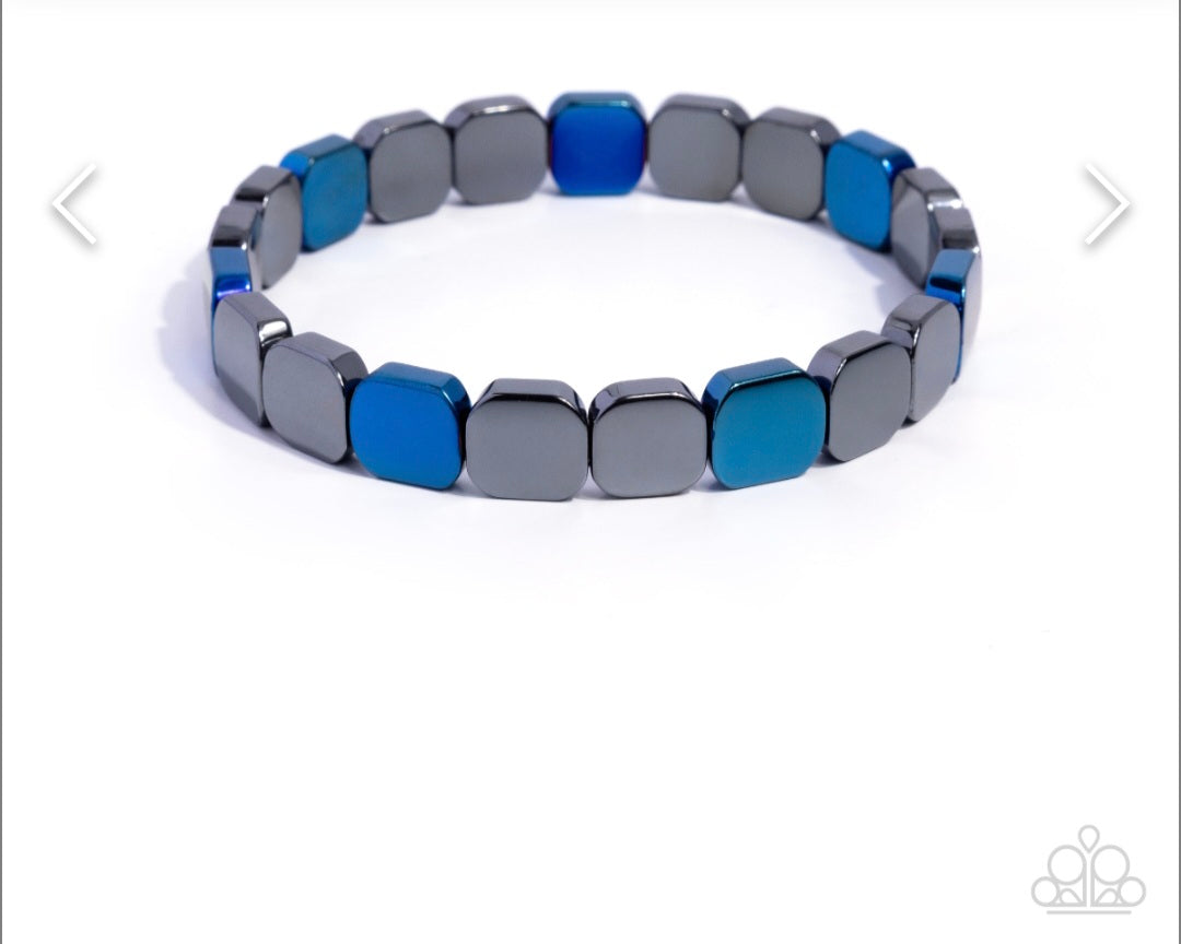 Powerful Pattern- Blue Men's Bracelet