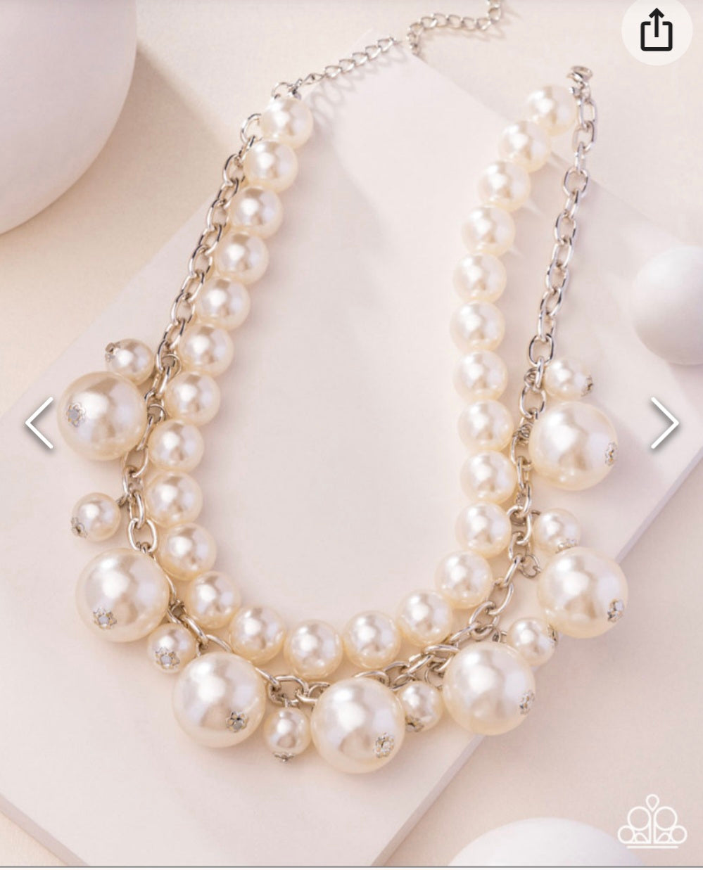 Sophisticated to the Max- White Pearl Necklace