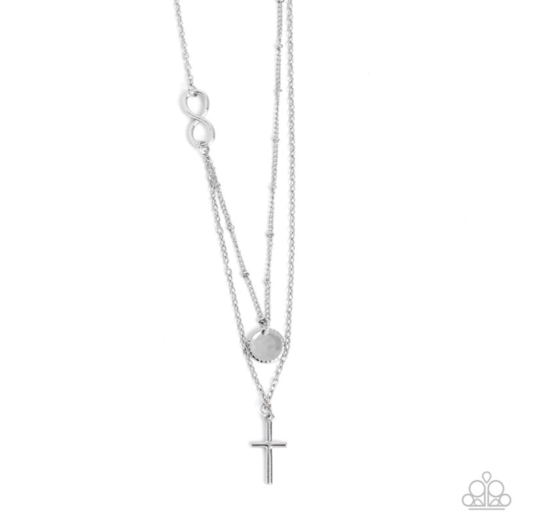 Eternal Embrace- Silver Cross Necklace