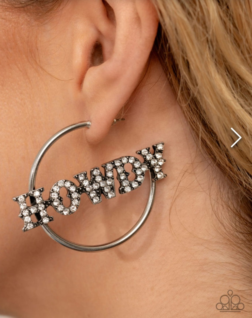 Howdy Hoedown- White Earrings