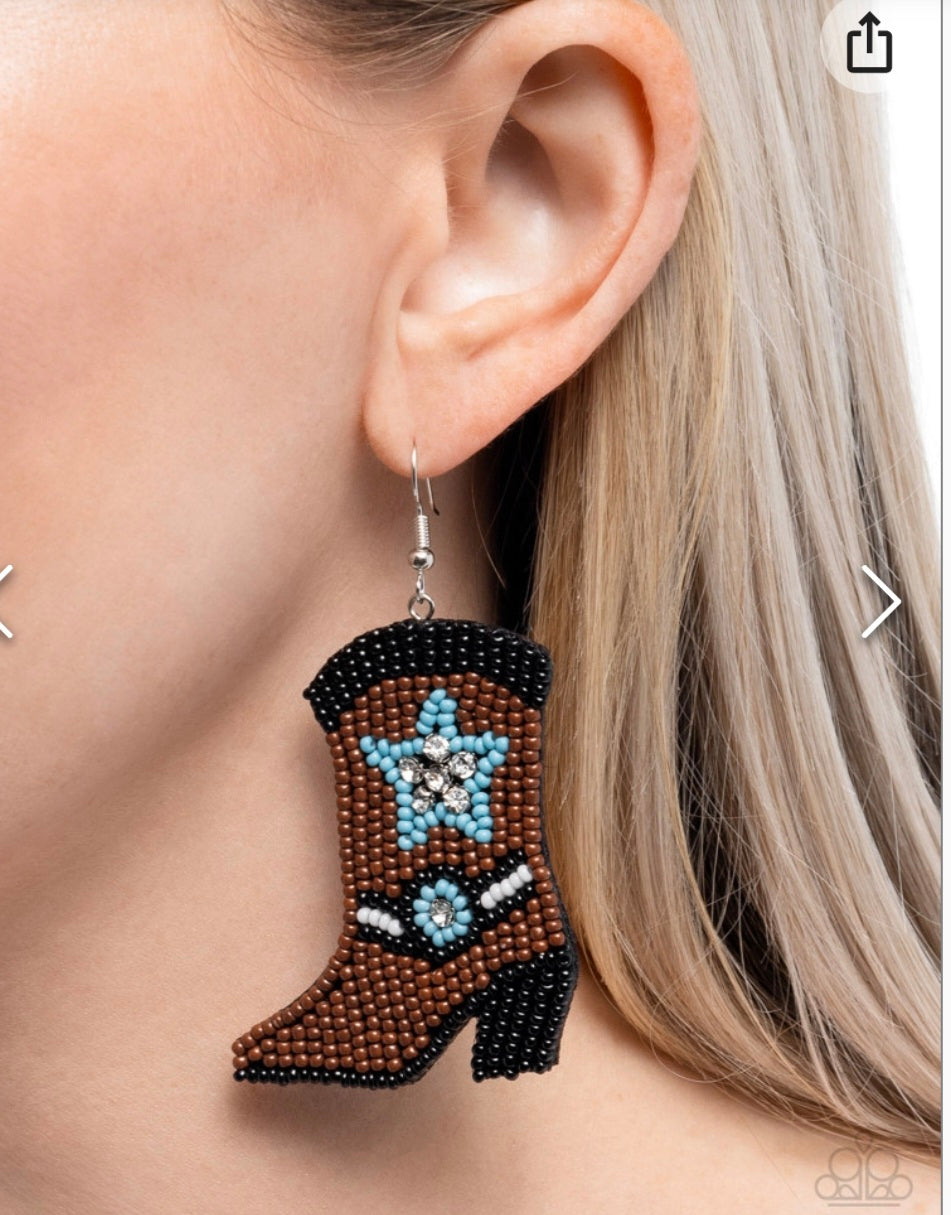 Beaded Boot - Multi Earrings
