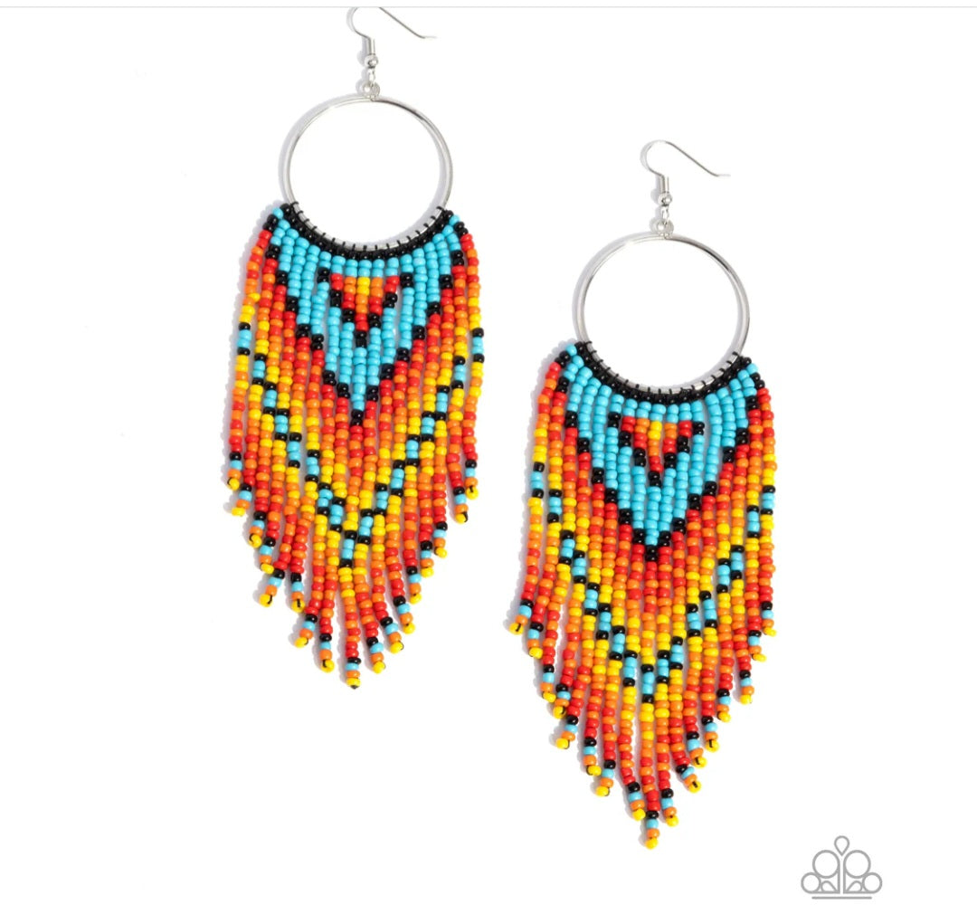Waving the Banner- Multi Earrings