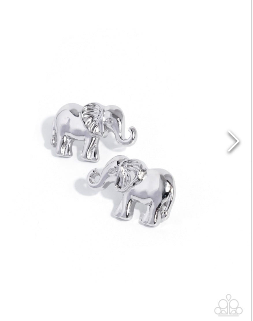 Elephant Eloquence- Silver Earrings
