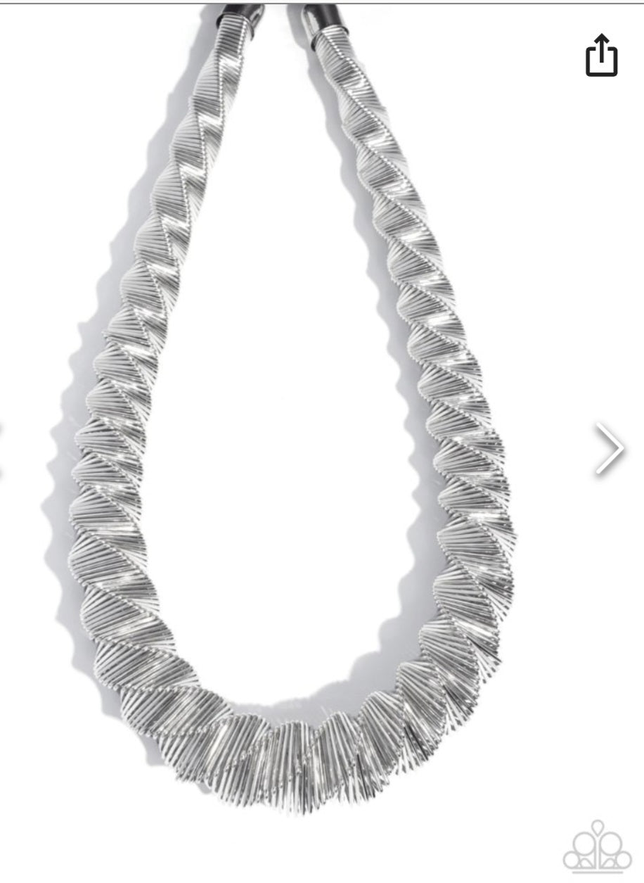 Candescent Coils- Silver Necklace
