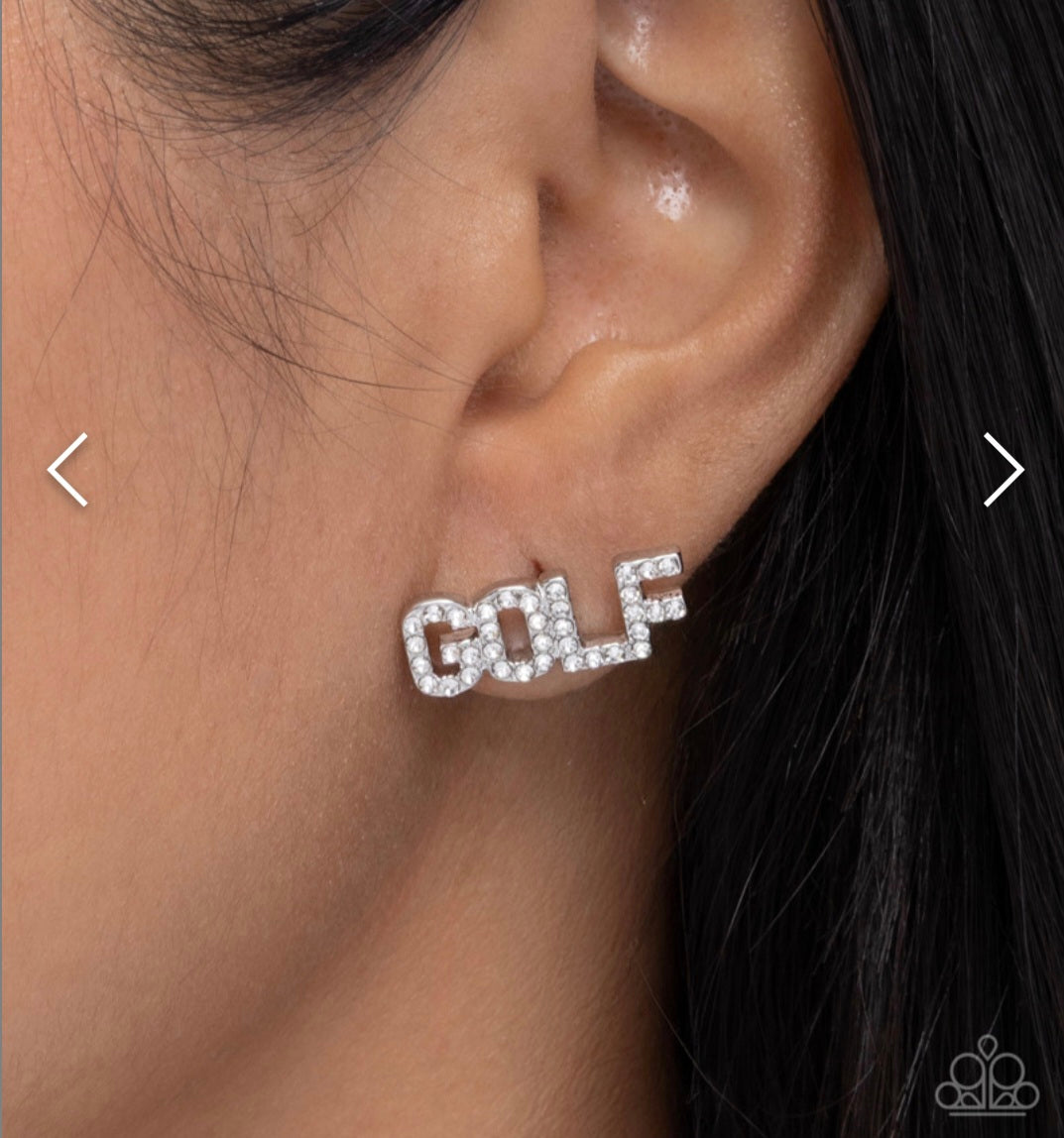 Game of the Golf- Silver Earrings